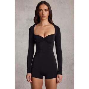 Oh Polly Ruched Long-Sleeve Playsuit in Black 6
NEW WITH TAGS!